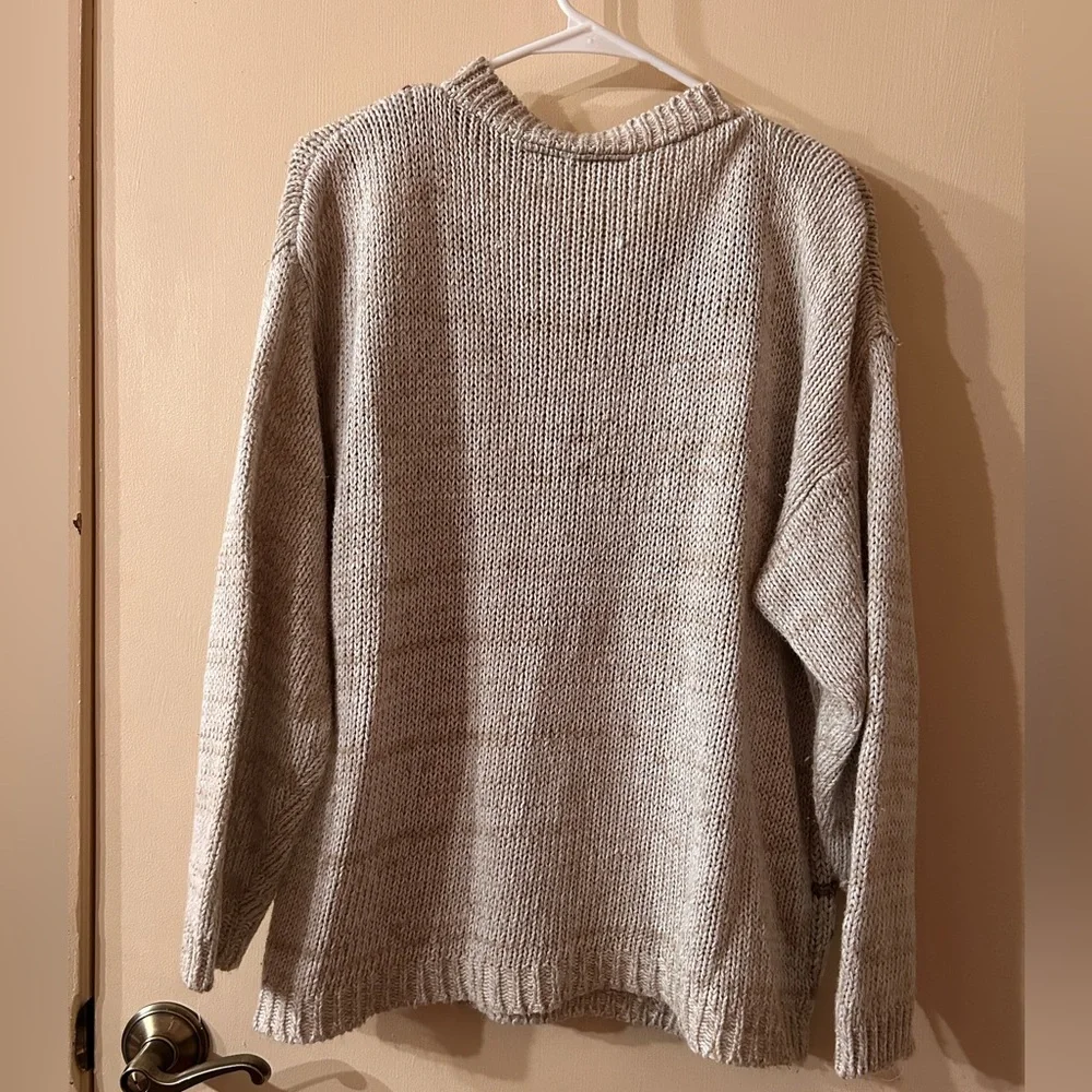 vintage fall/ autumn leaf oversized chunky knit sweater - Picture 2 of 6